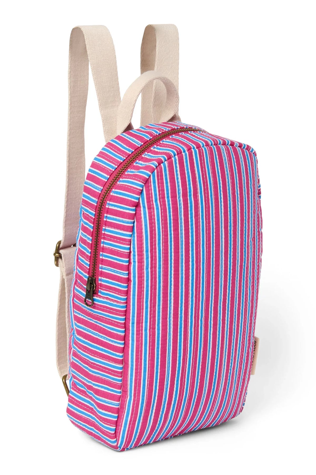 Poplin gestreepte rugzak (mini) | Botergeel