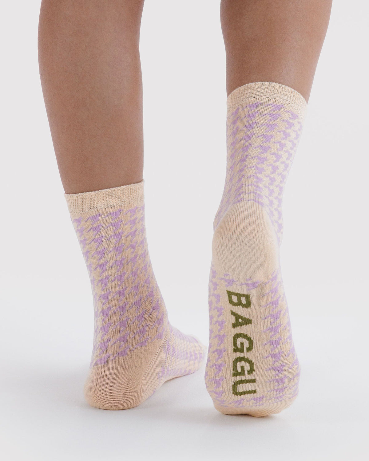 Crew Sock - Pink Houndstooth - image 3