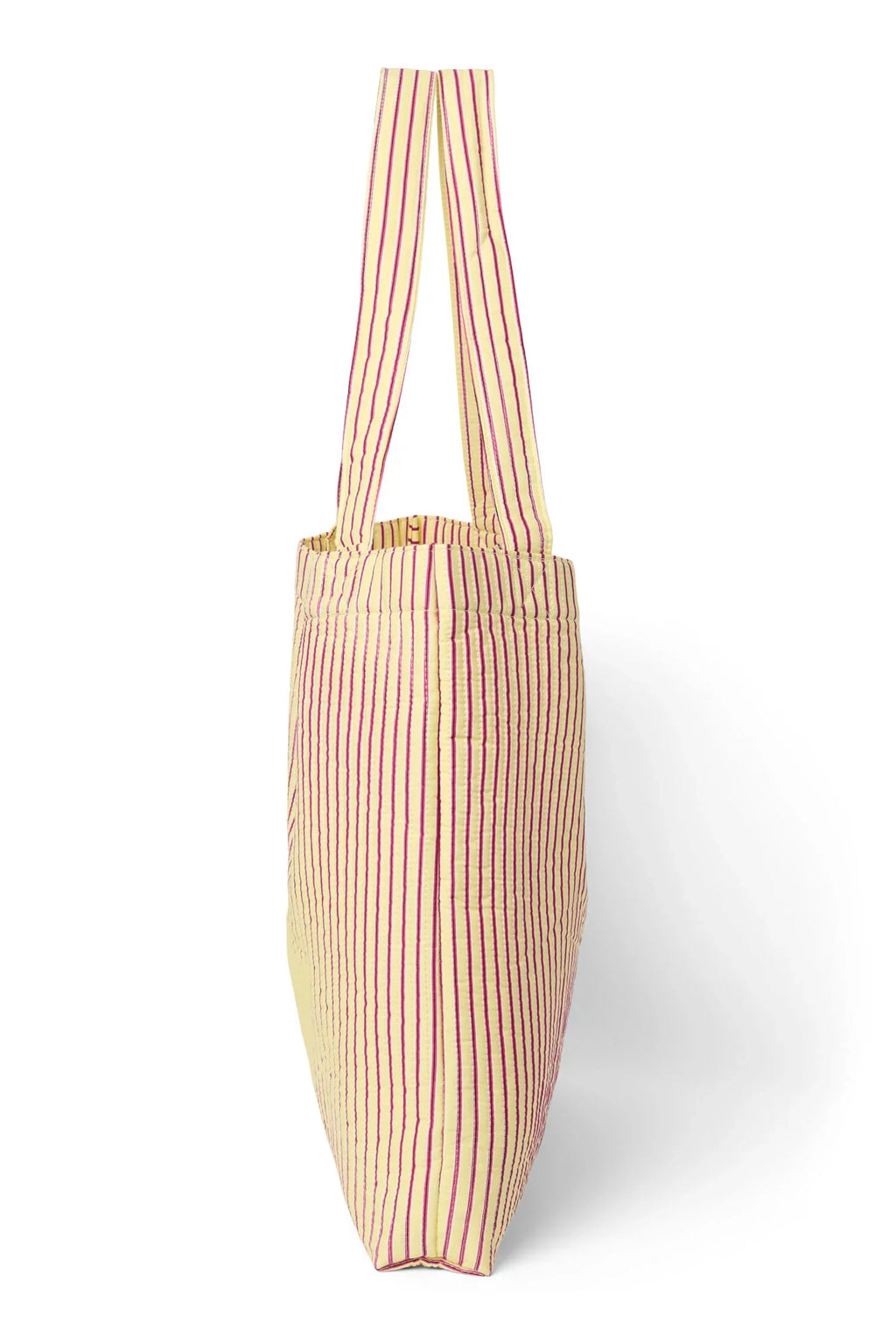 Popeline Gestreifte Wickeltasche | Buttergelb