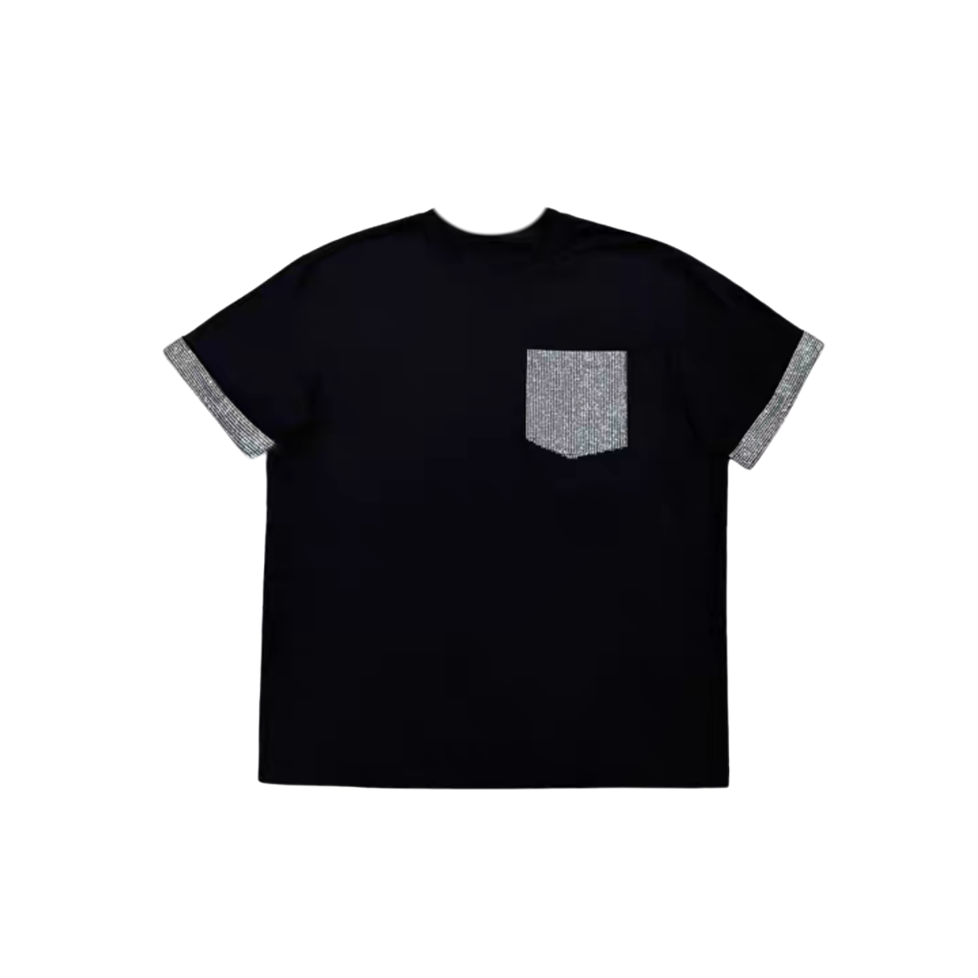 VYBES Rhinestone Pocket Tee
