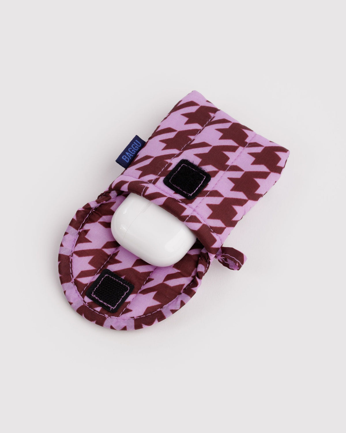 Puffy Earbuds Case - Pink Houndstooth - image 3