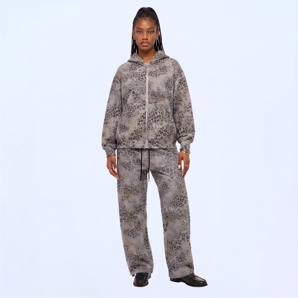 VYBES Snow Leopard Sweatpants