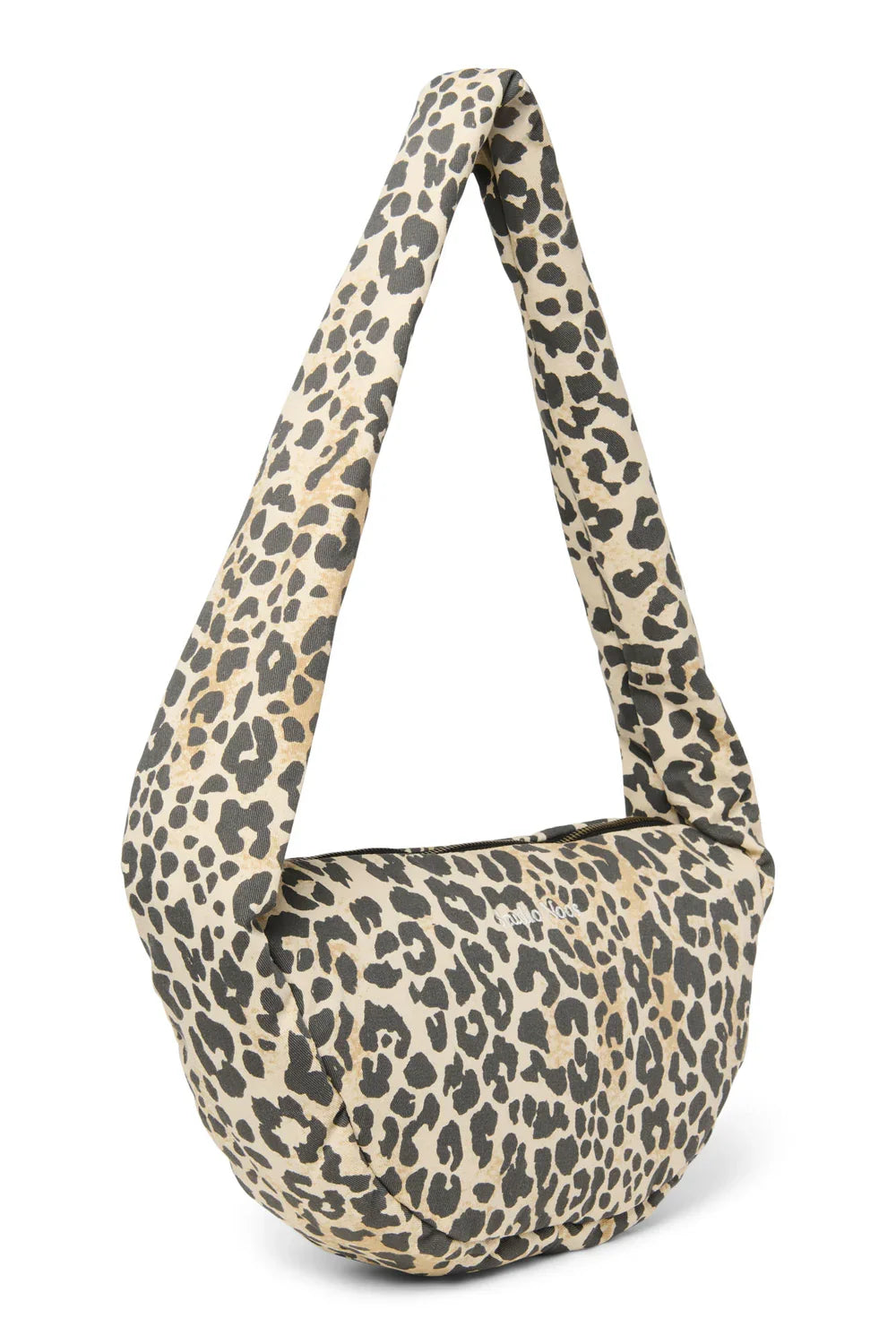 Luipaardprint mini crossbodytas van zacht katoen