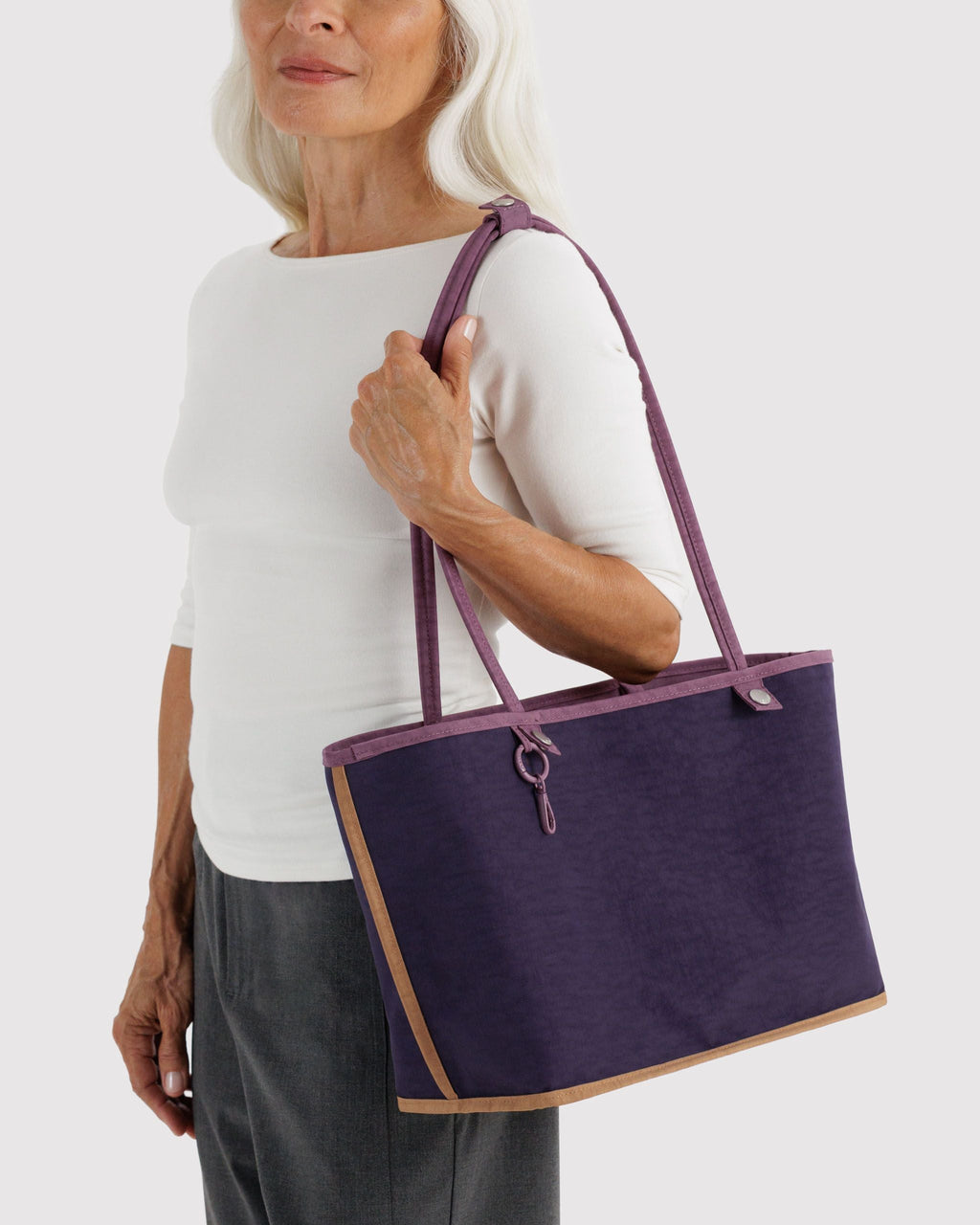 Medium Nylon Reversible Tote - Wild Plum Mix - image 4