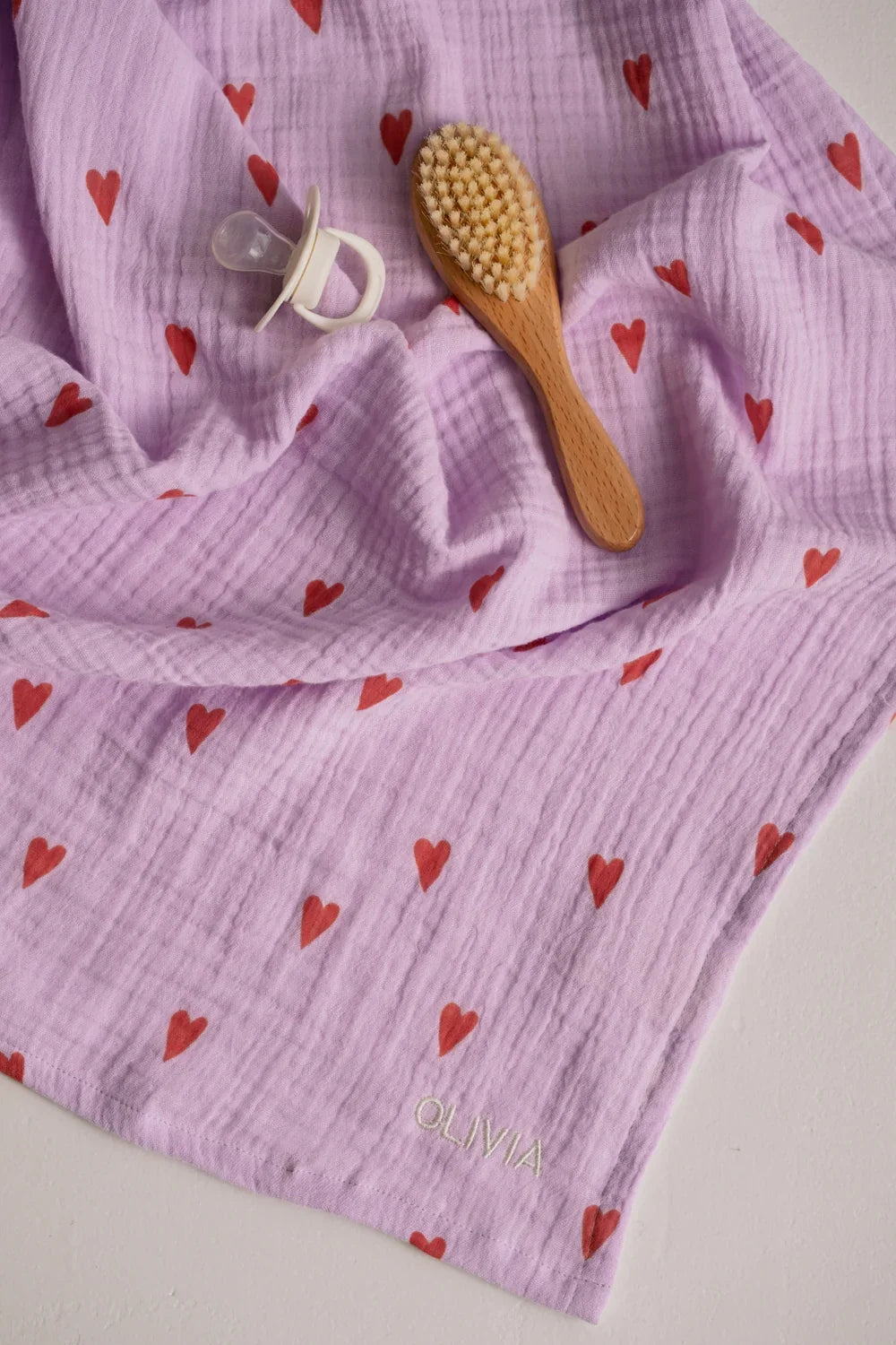 Purple Hearts Swaddle Print Large