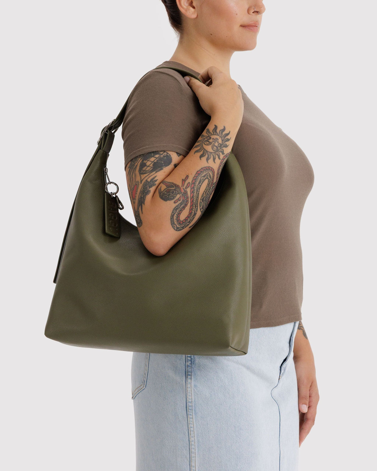Recycled Leather Shoulder Bag - Loden - image 2