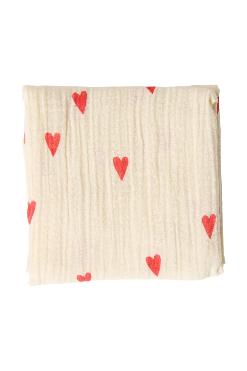 Beige Herzen Pucktuch-Druck Medium