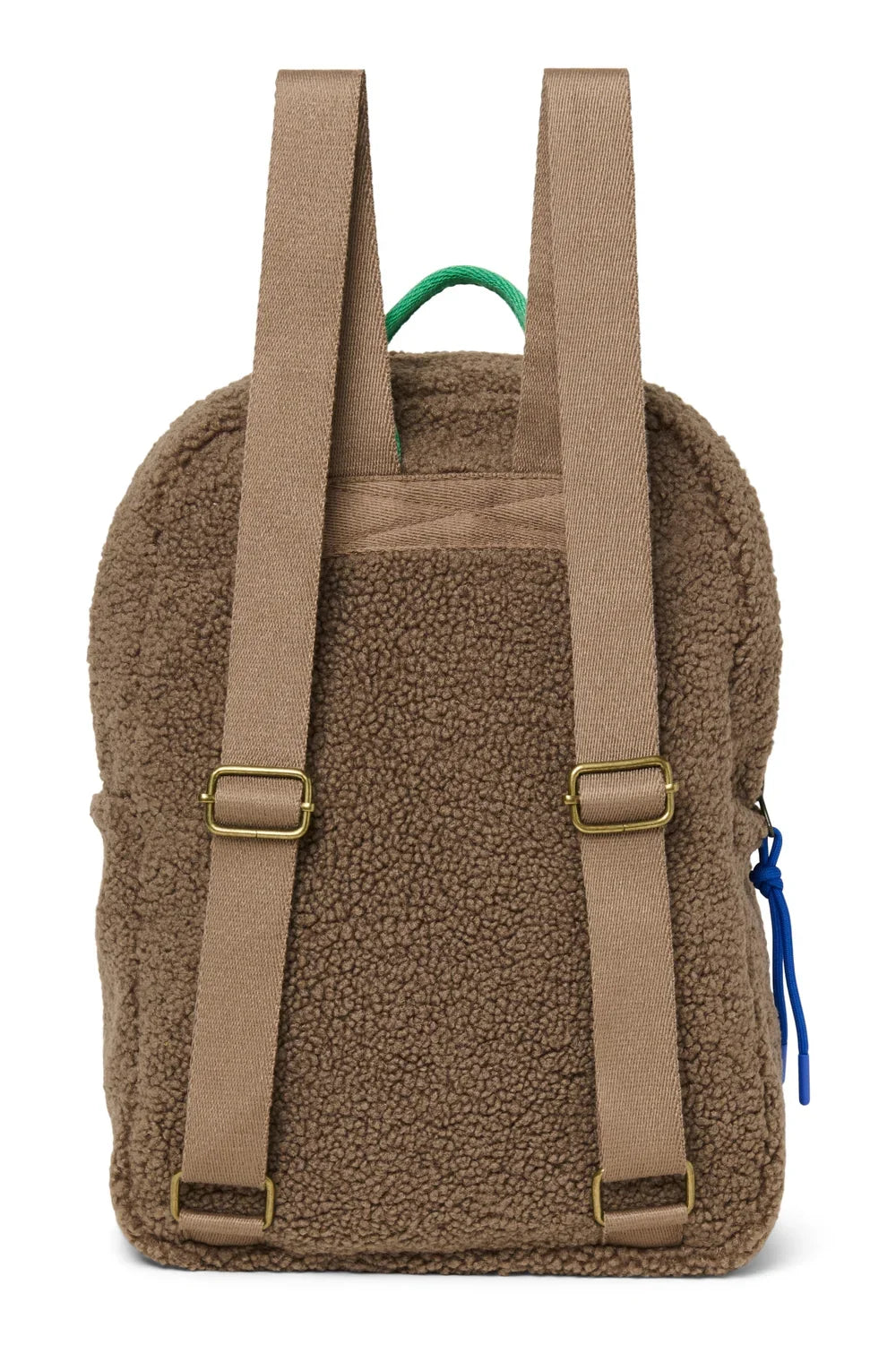 Brauner/Burgunderfarbener Teddy-Midi-Rucksack