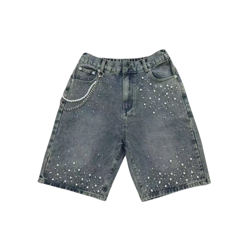 VYBES Rhinestone Pearl Jorts