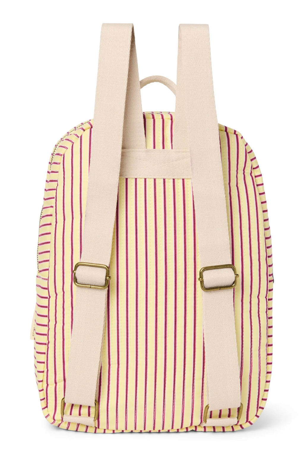 Poplin Gestreifter Midi-Rucksack | Himbeere