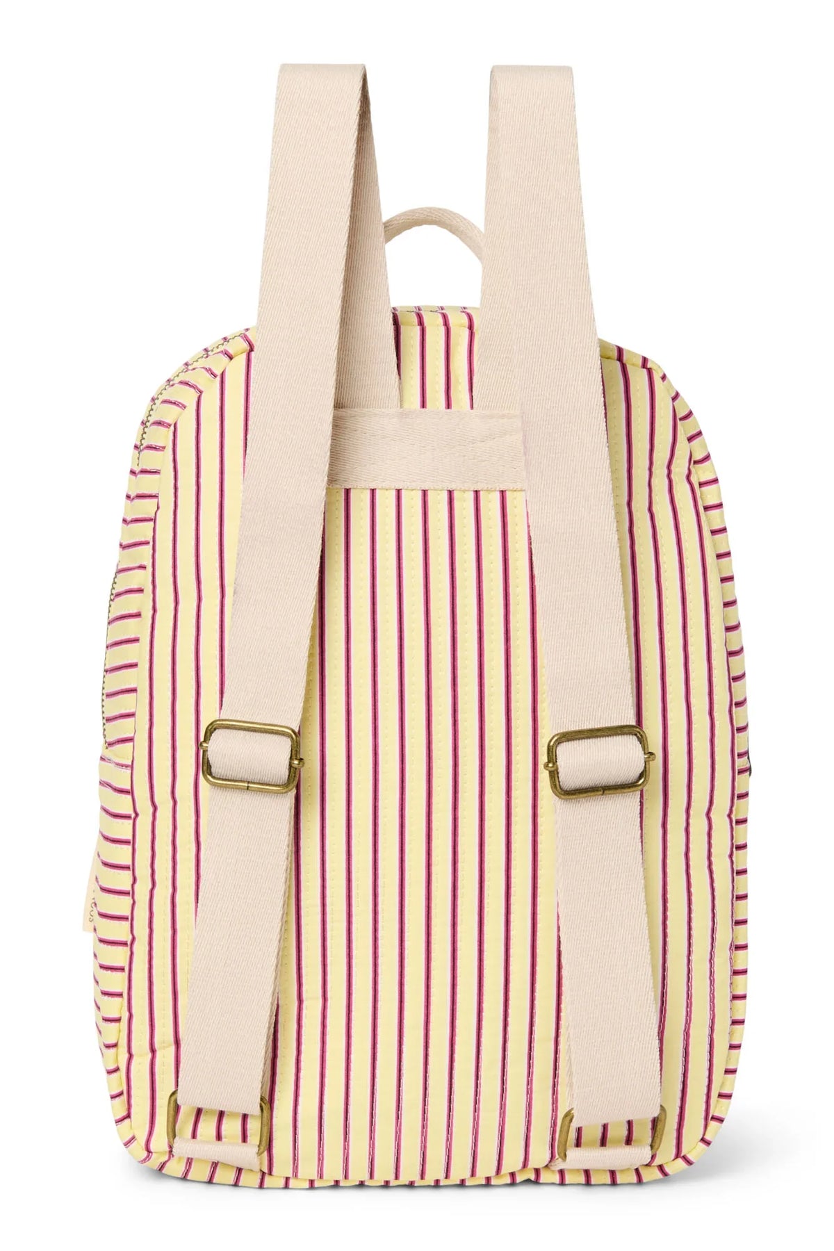 Poplin Gestreifter Midi-Rucksack | Himbeere