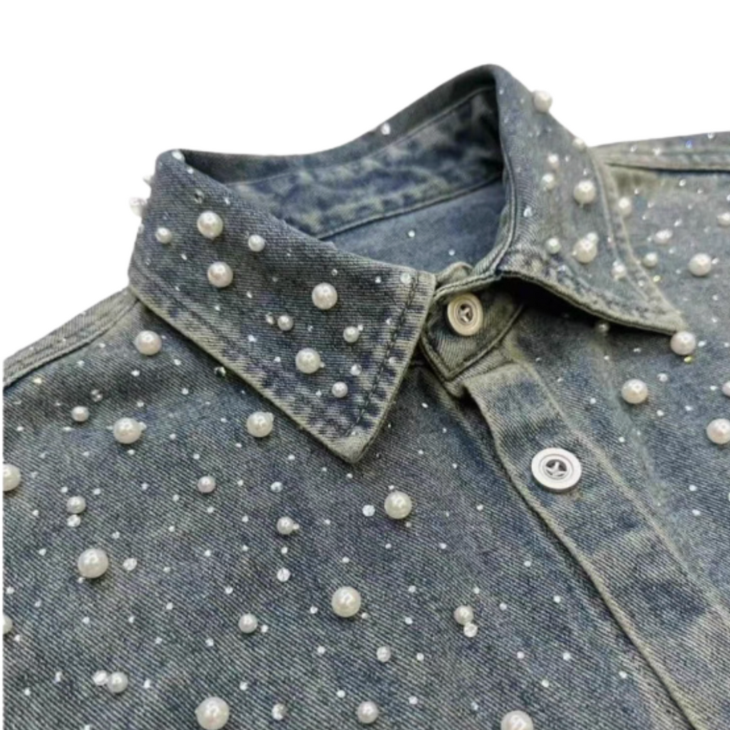 VYBES Button Up Pearl Shirt