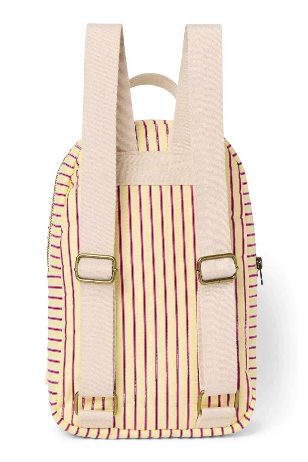 Poplin Striped Mini Backpack | Raspberry