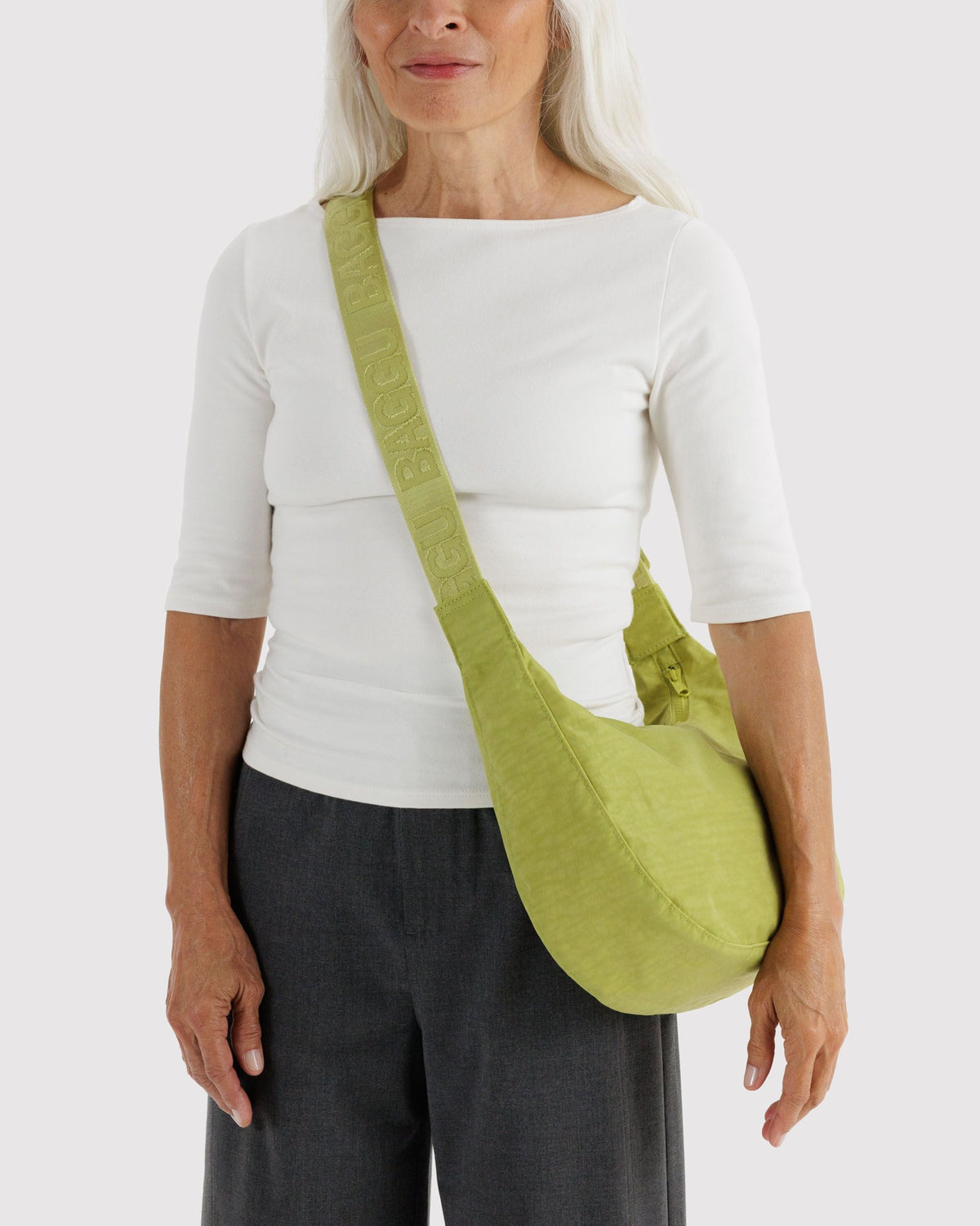 Medium Nylon Crescent Bag - Chartreuse - image 2