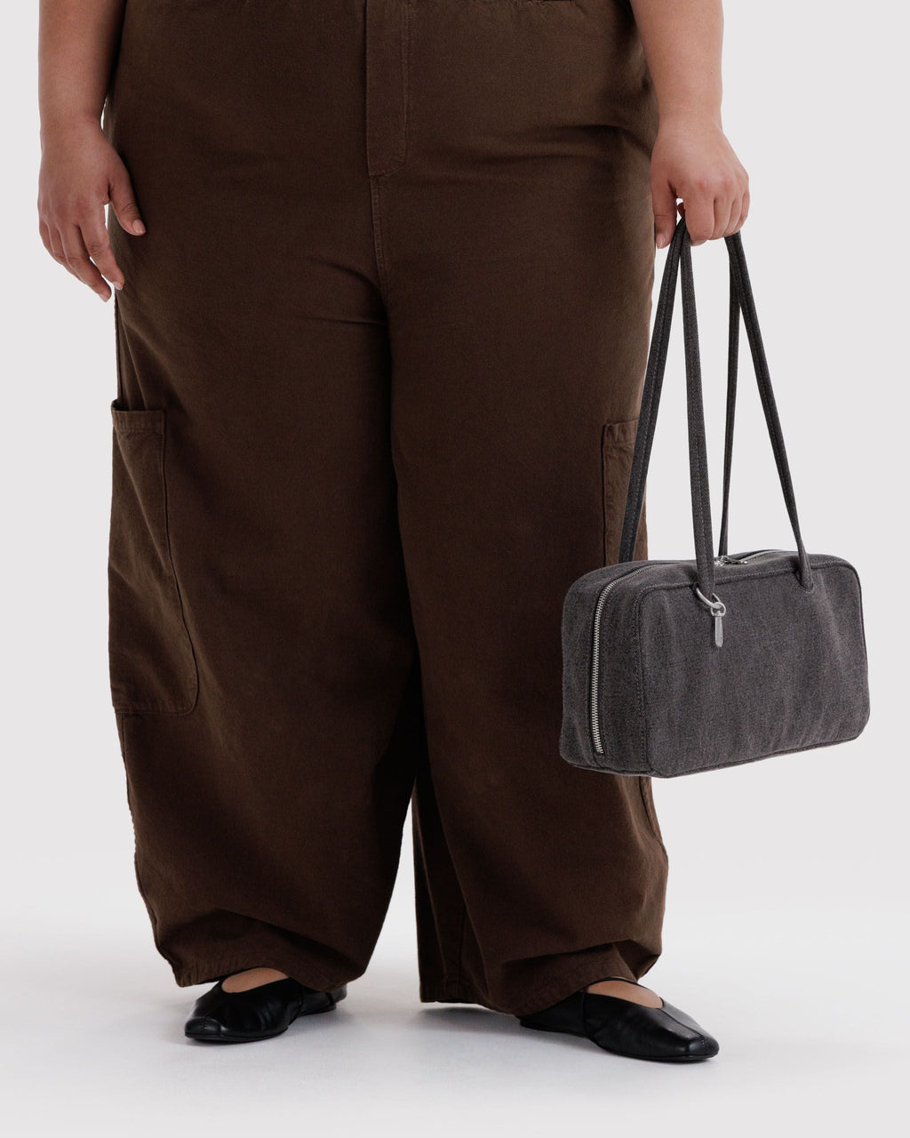 Denim Bowler Bag - Washed Black Denim - image 3