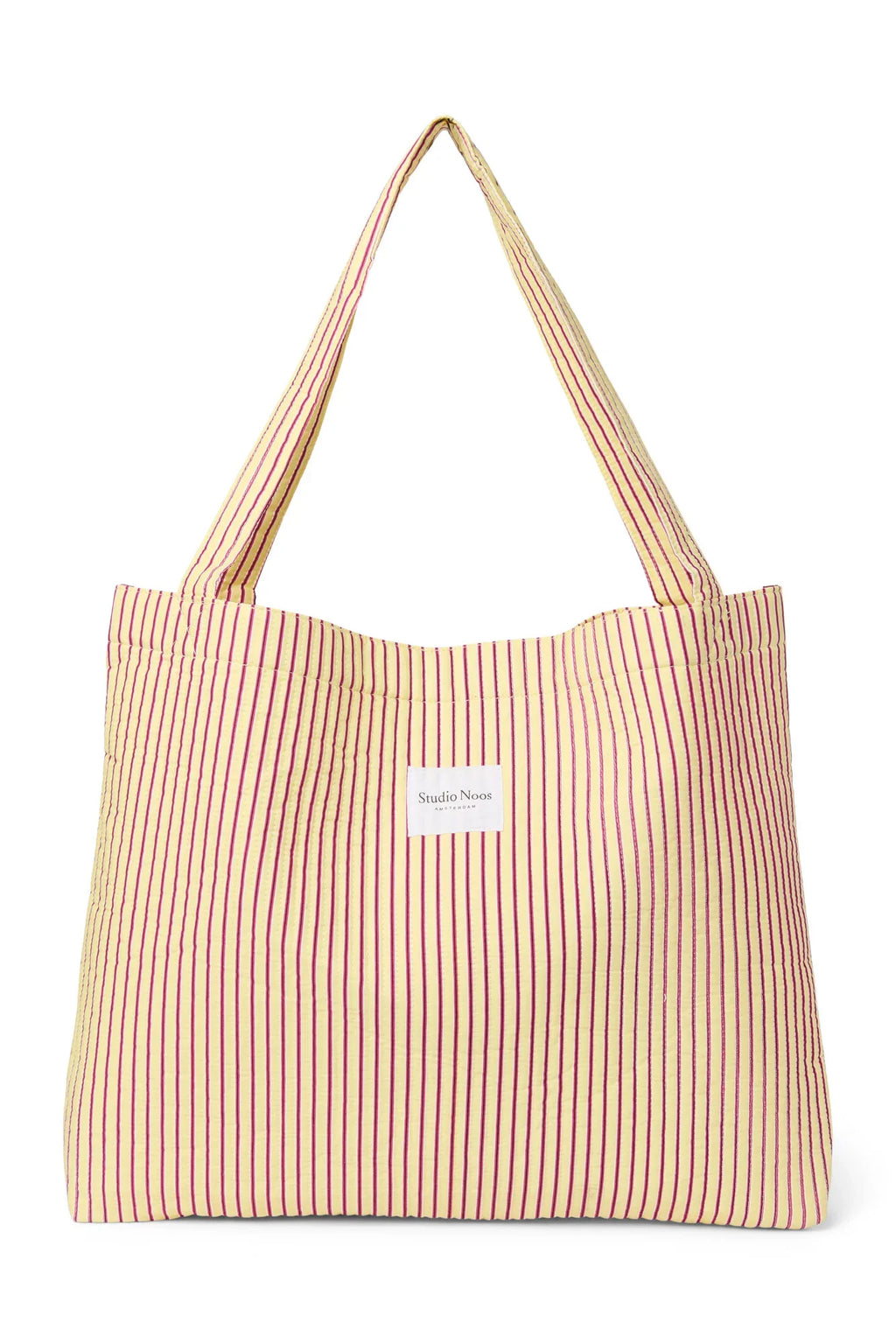 Popeline Gestreifte Wickeltasche | Buttergelb