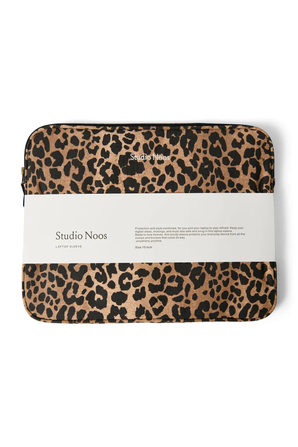 Braune Leopard Baumwoll-Laptoptasche 15 Zoll