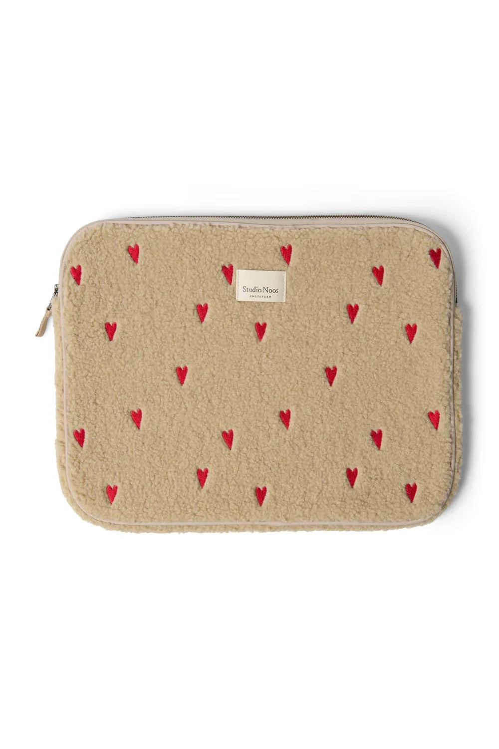 Ecru Herzen Teddy Laptop-Hülle 15 Zoll