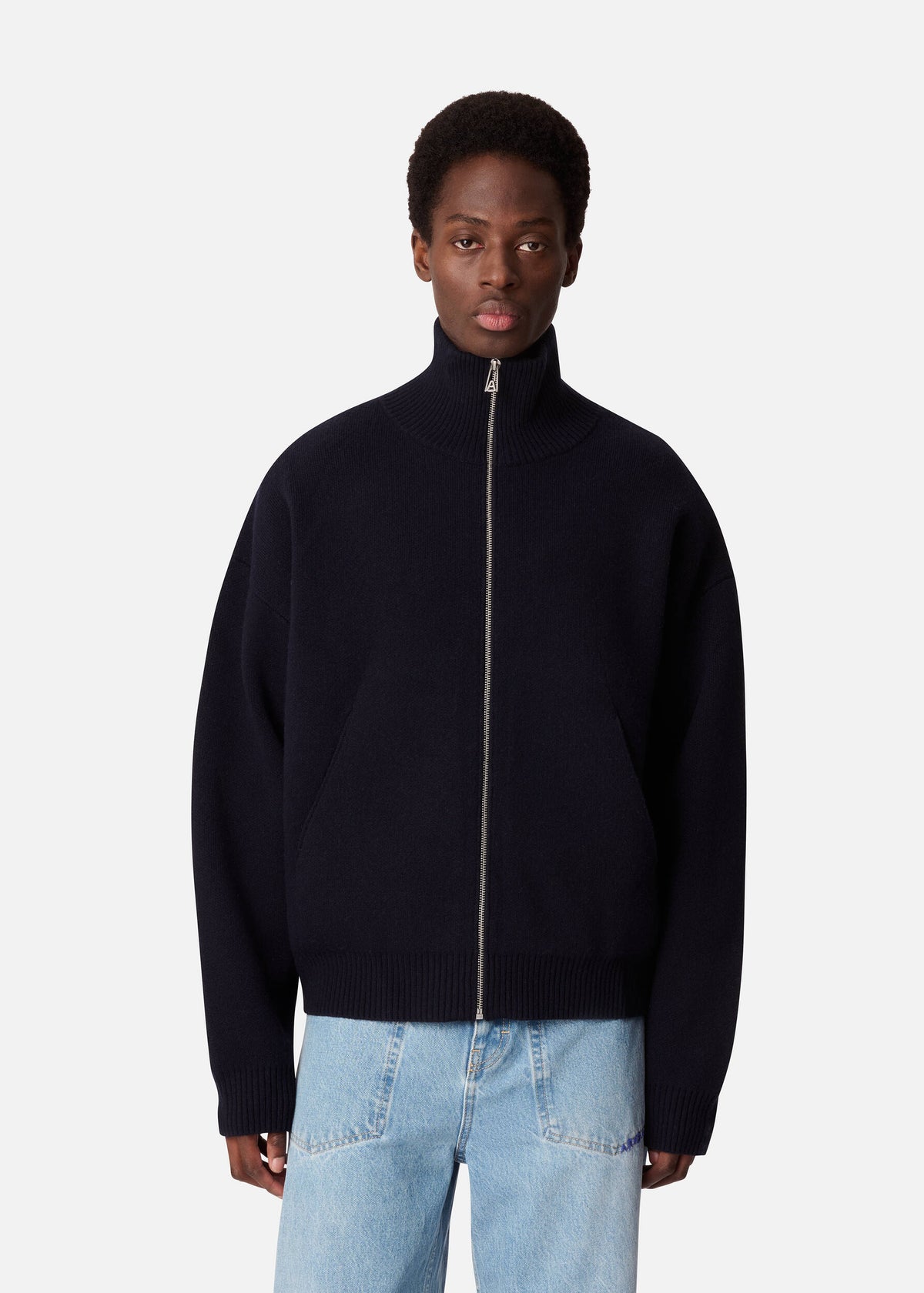 Core Zip-Up Sweater - Navy - image 2