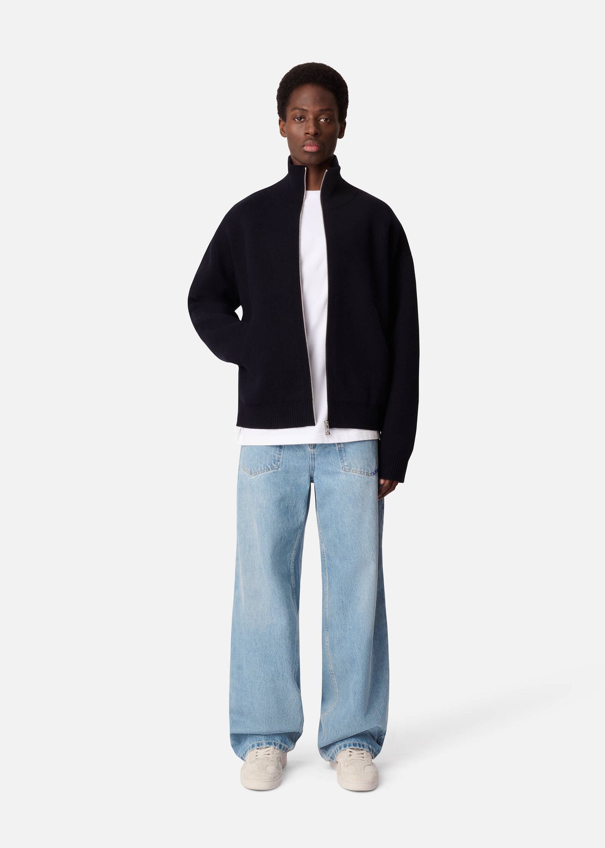 Core Zip-Up Sweater - Navy - image 4
