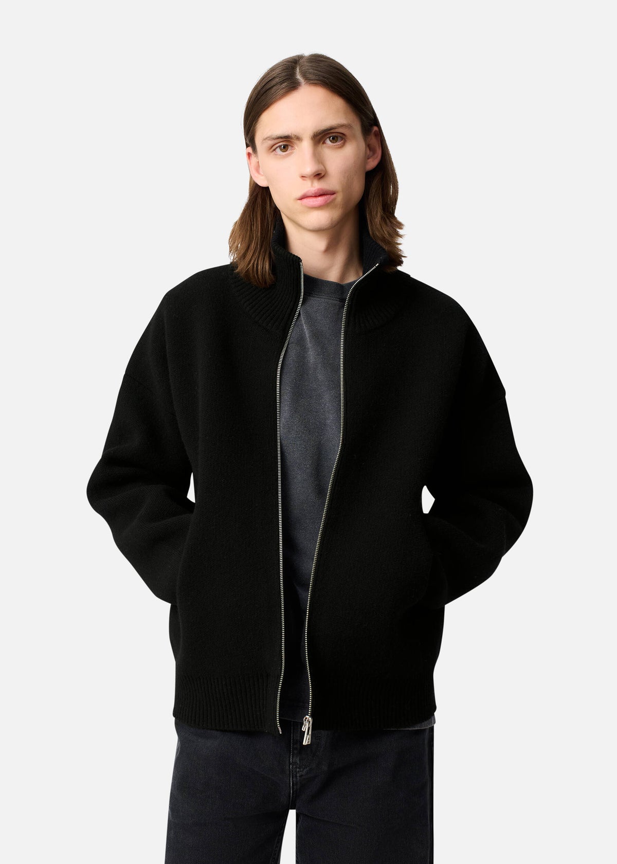 Core Zip-Up Sweater - Black - image 2