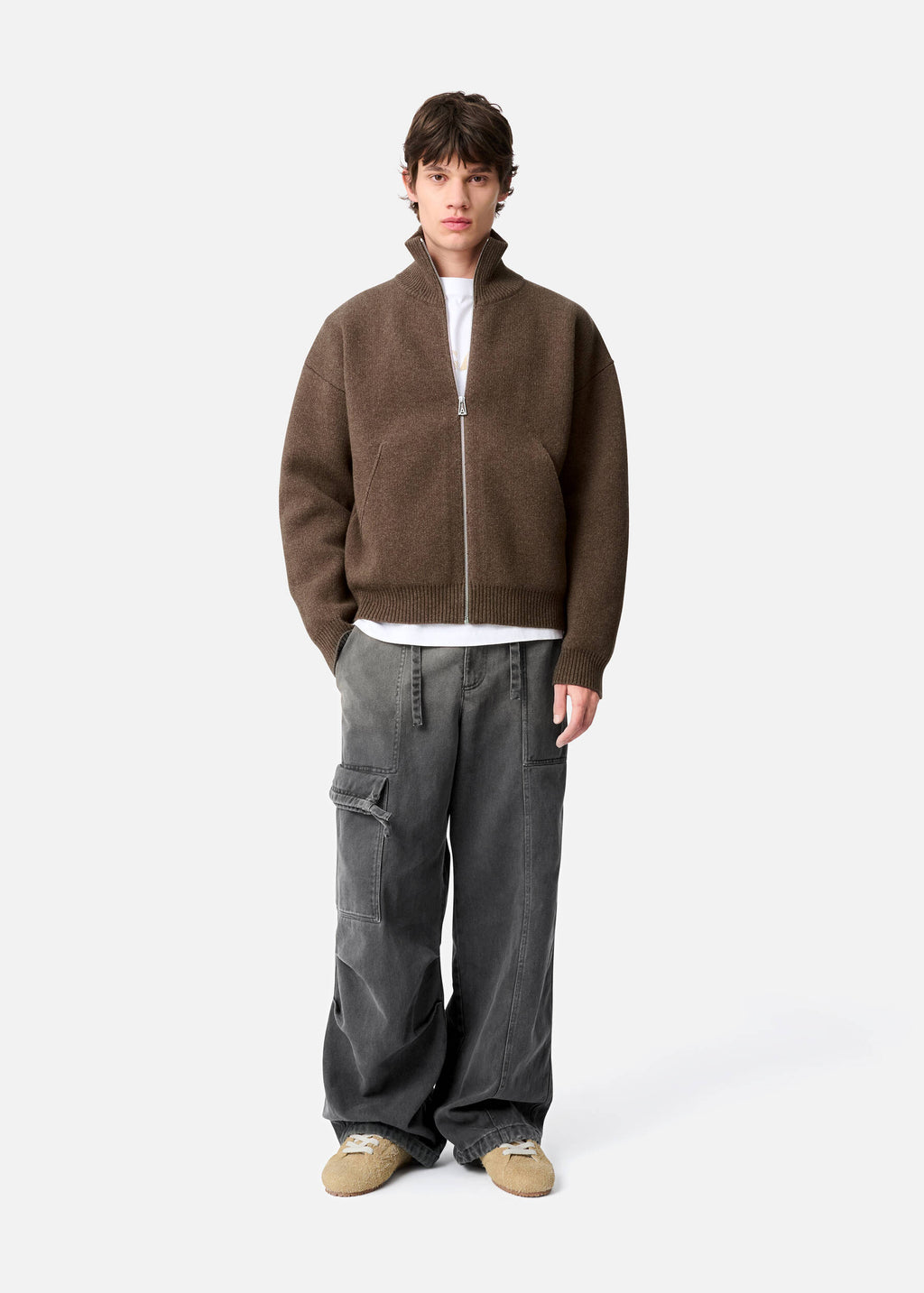 Core Zip-Up Sweater - Dark Brown - image 4