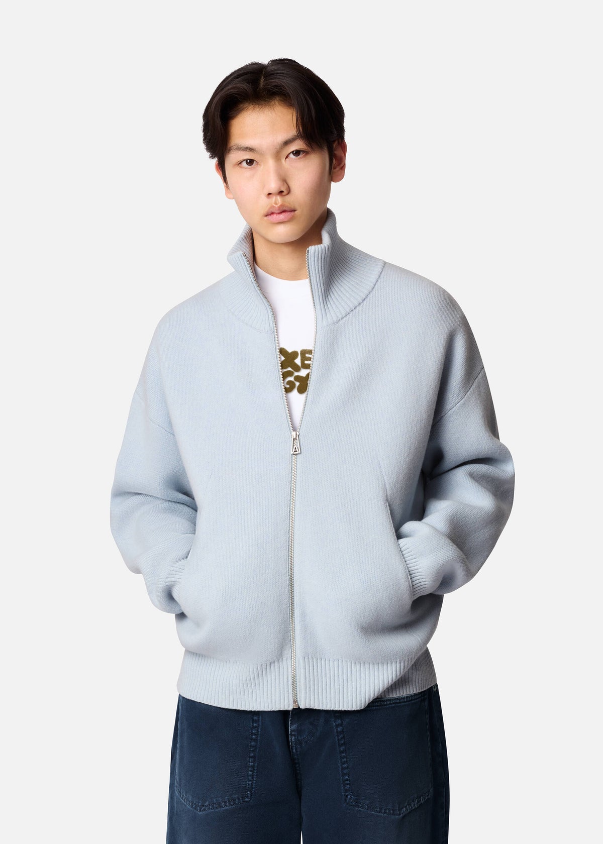 Core Zip-Up Sweater - Light Blue - image 2