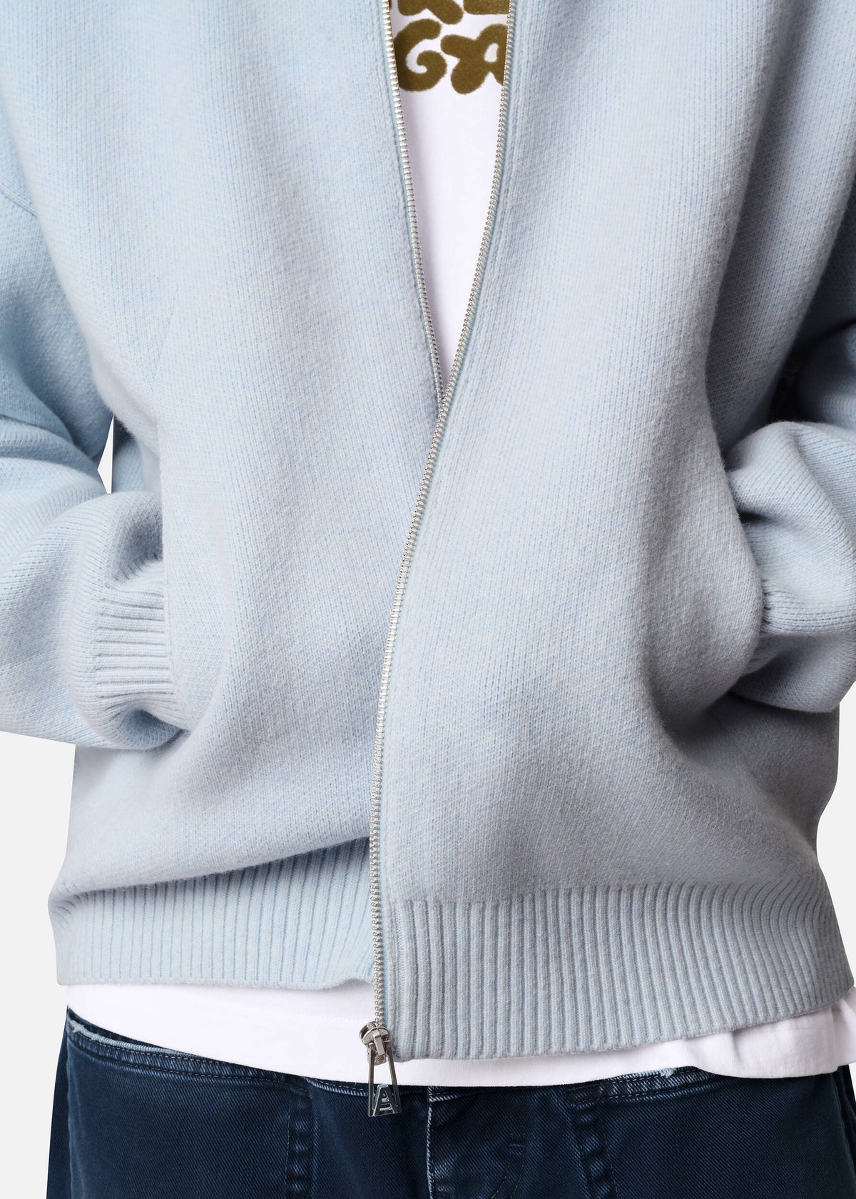 Core Zip-Up Sweater - Light Blue - image 5