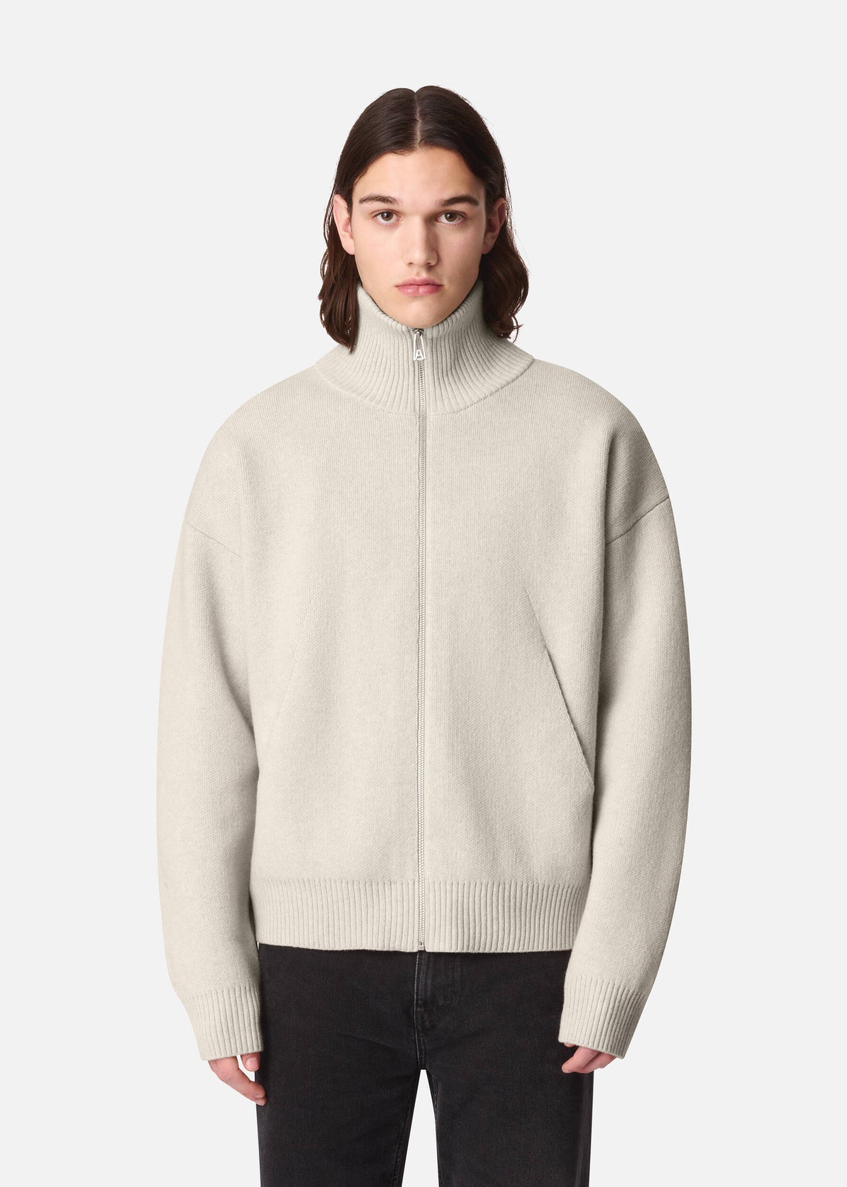 Core Zip-Up Sweater - Light Beige - image 2