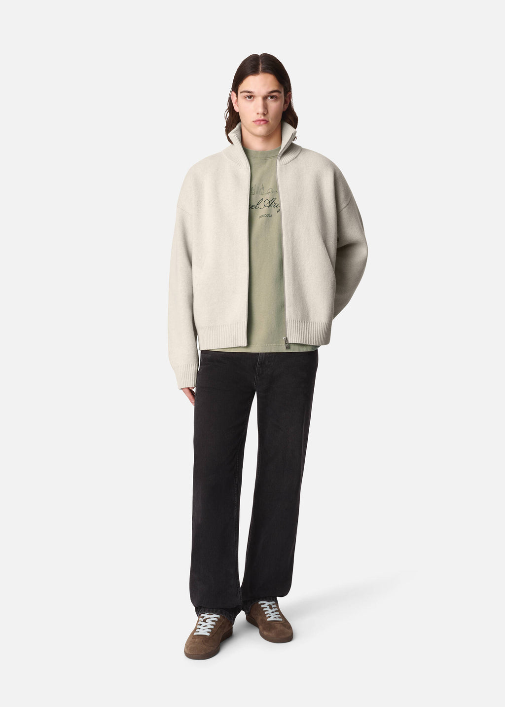 Core Zip-Up Sweater - Light Beige - image 4