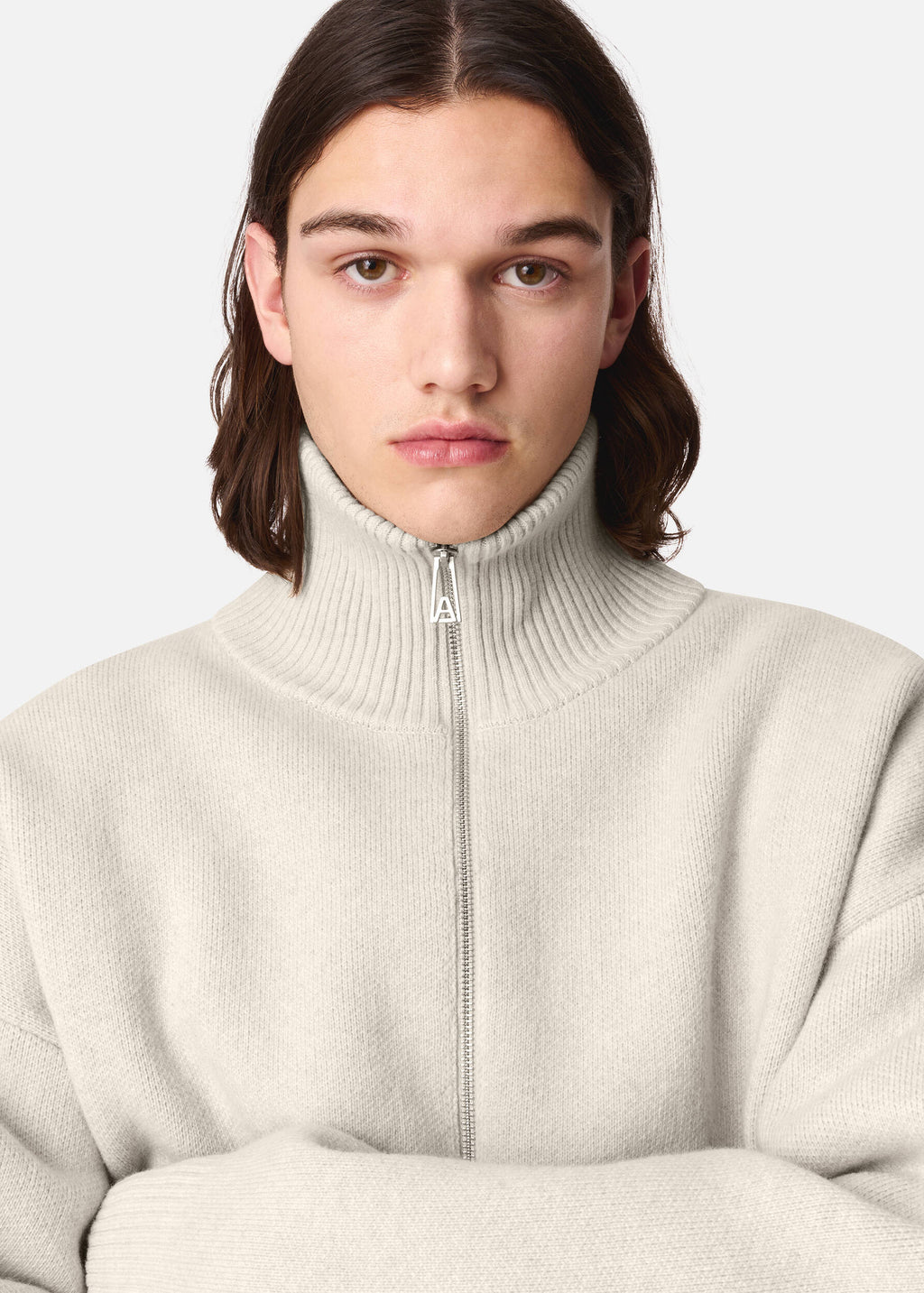 Core Zip-Up Sweater - Light Beige - image 6