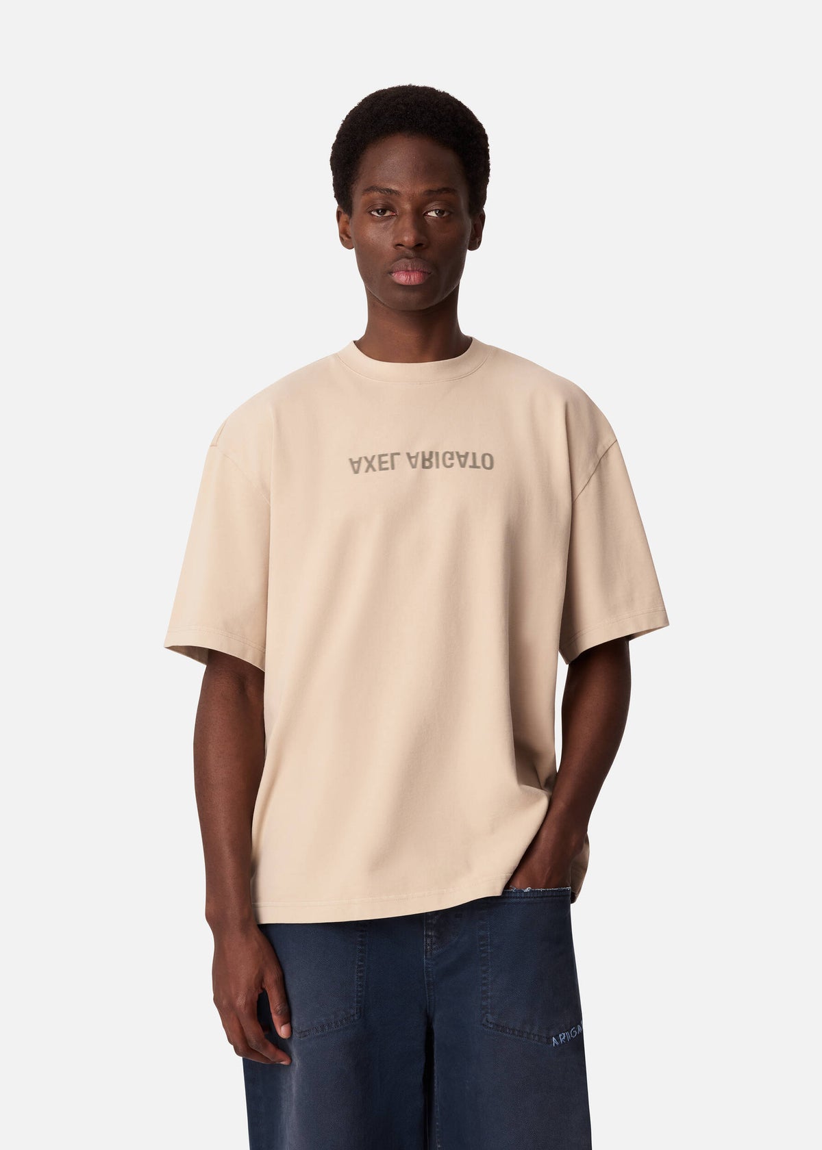 Distort Washed T-Shirt - Dark Beige - image 2