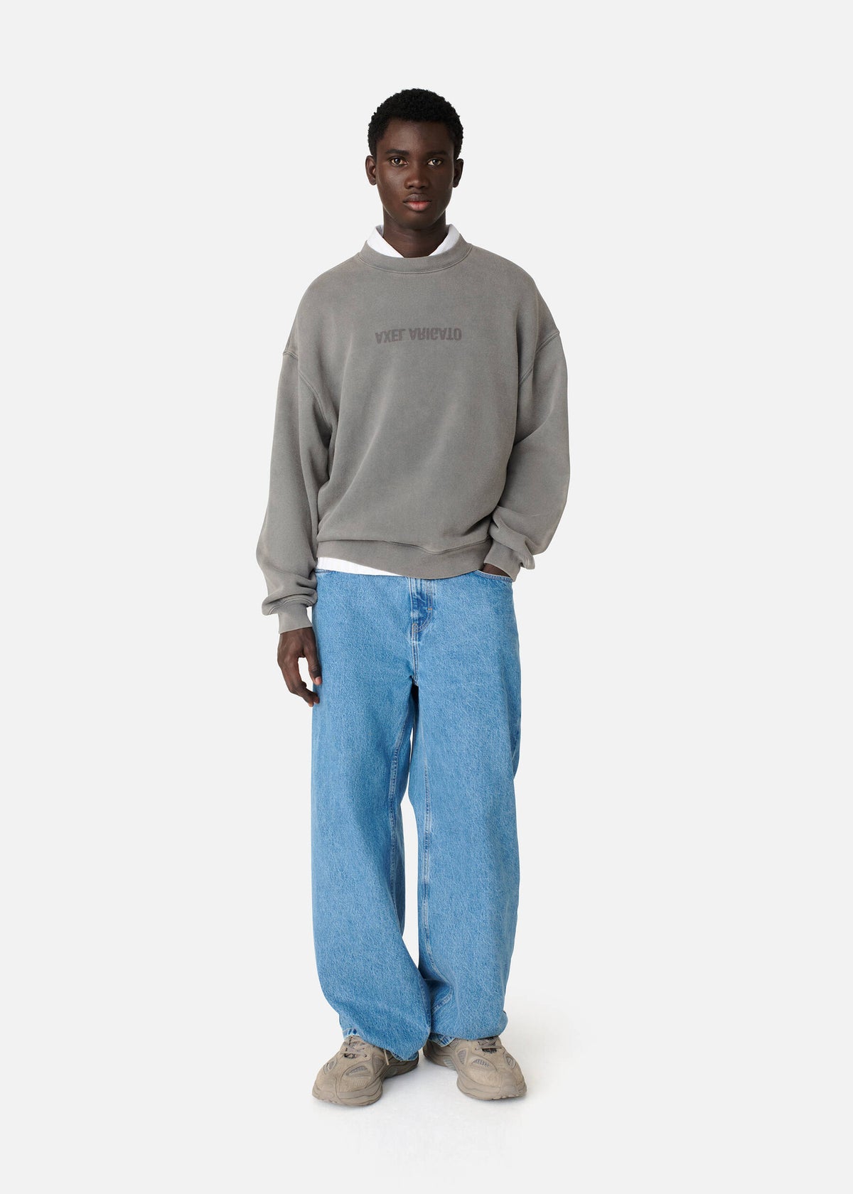 Distort Washed Sweatshirt - Steel Grey - image 4