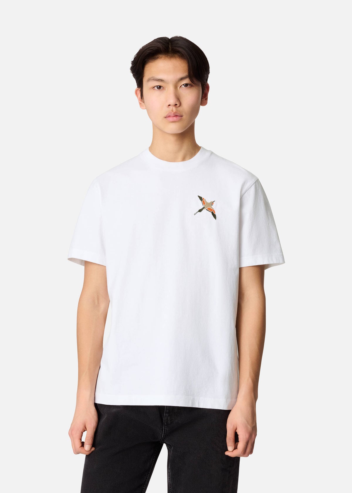 Micro Bee Bird T-Shirt - White/Orange - image 2