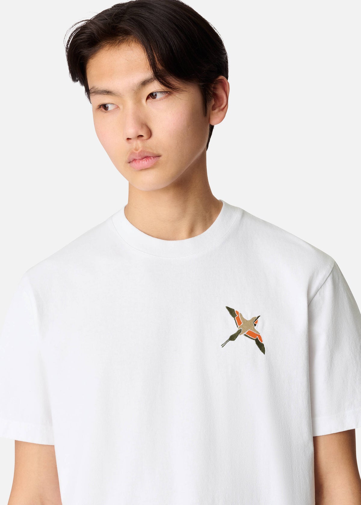 Micro Bee Bird T-Shirt - White/Orange - image 5