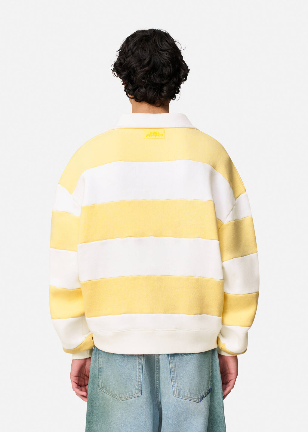 Shift Striped Sweatshirt - White/Light Yellow - image 3