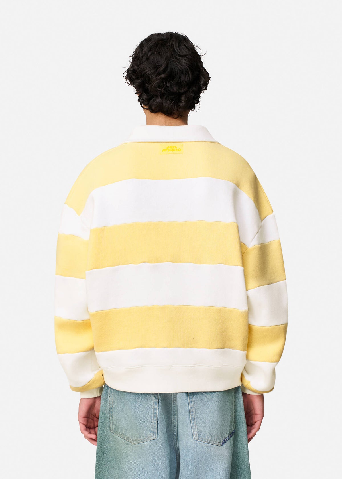 Shift Striped Sweatshirt - White/Light Yellow - image 3