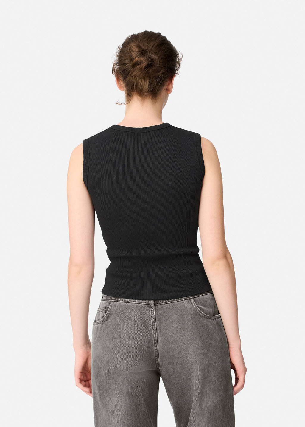 Scoop Ribbed Tank - Black - image 3