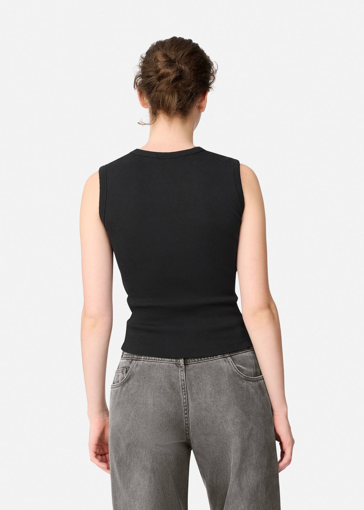 Scoop Ribbed Tank - Black - image 3