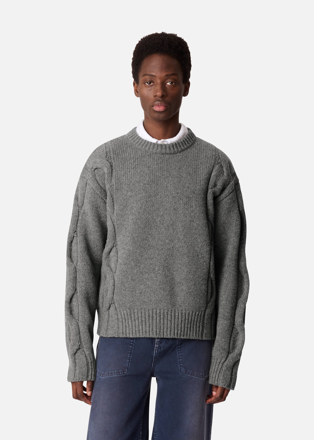 Beam Cable-Knit Sweater - Grey - image 2
