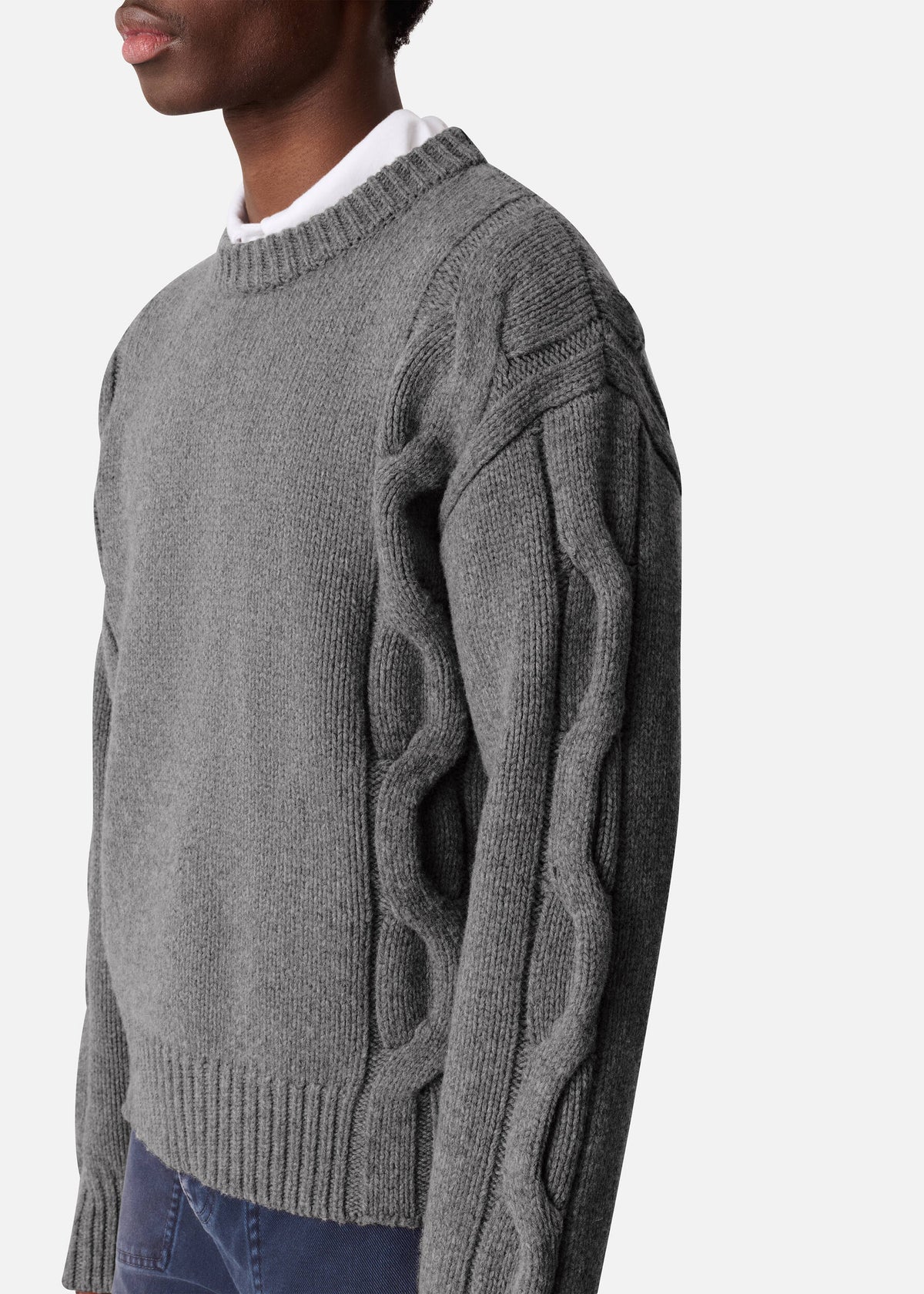 Beam Cable-Knit Sweater - Grey - image 5
