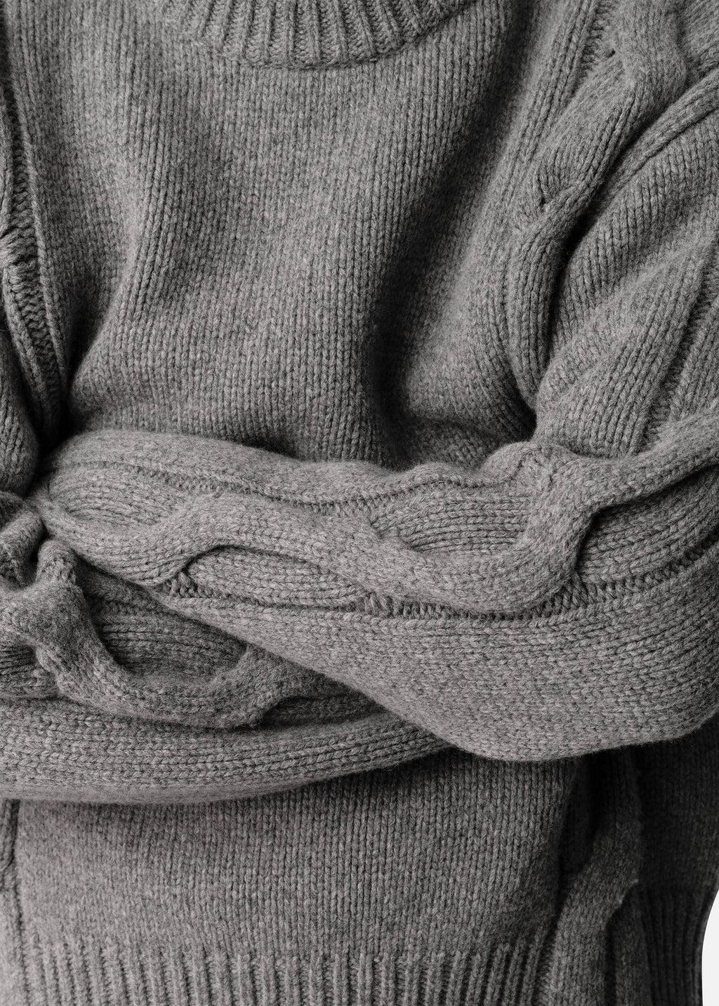Beam Cable-Knit Sweater - Grey - image 6