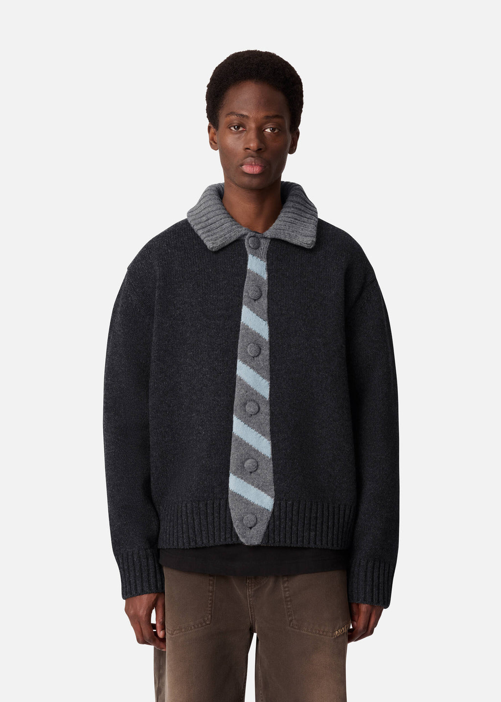 Tether Tie Cardigan - Dark Grey - image 2