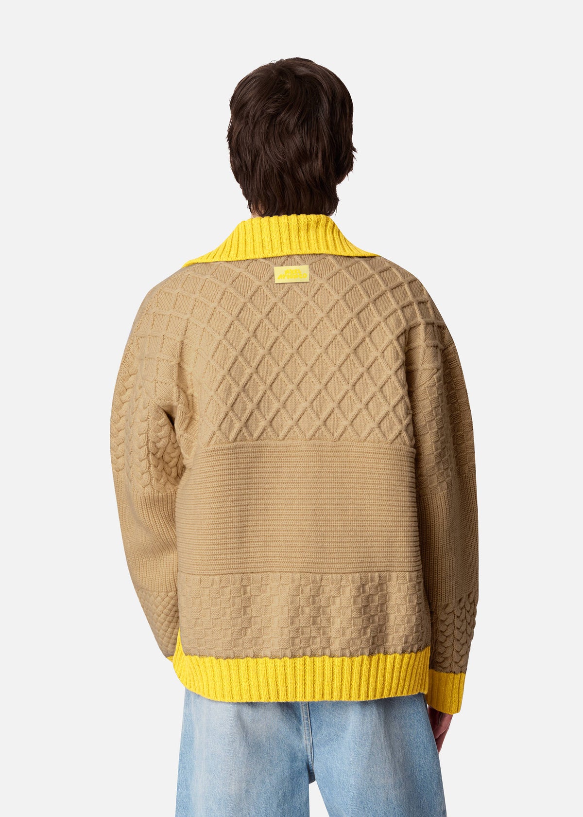 Textured Franko Cardigan - Camel/Yellow - image 3