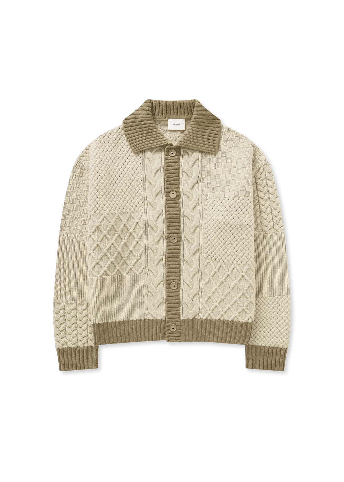 Textured Franko Cardigan - Light Beige/Beige - image 1