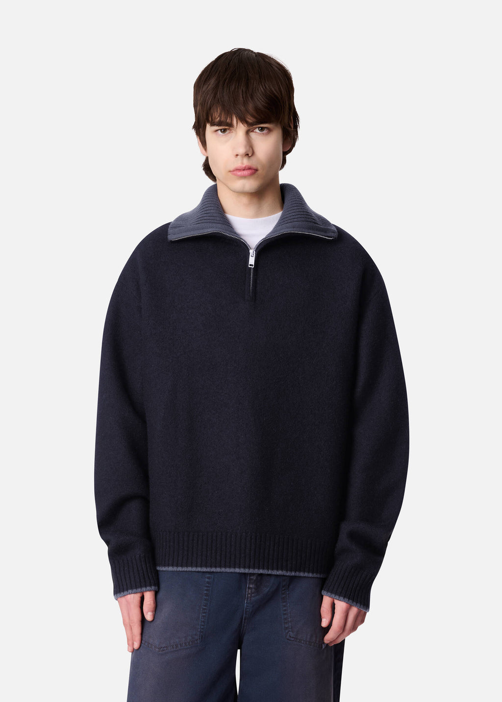 Trace Half Zip Sweater - Black/Dark Grey - image 2