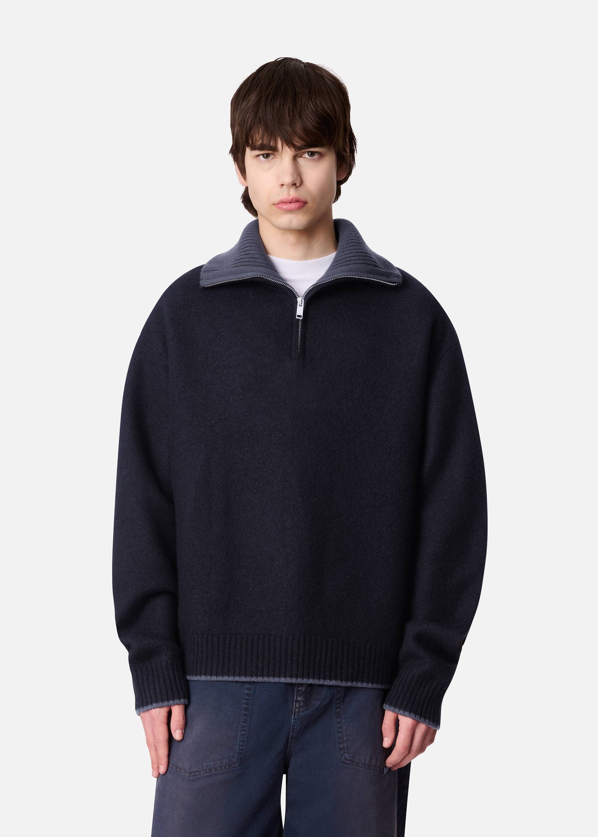Trace Half Zip Sweater - Black/Dark Grey - image 2