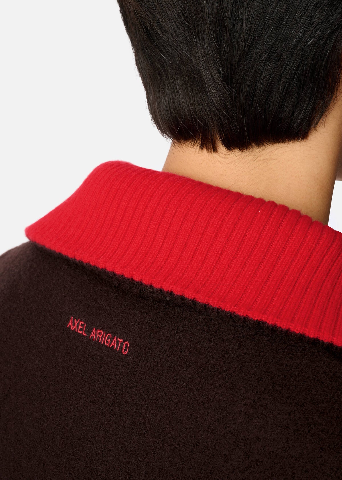 Trace Half Zip Sweater - Dark Brown/Red - image 7
