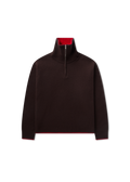 Trace Half Zip Sweater - Dark Brown/Red - image 1