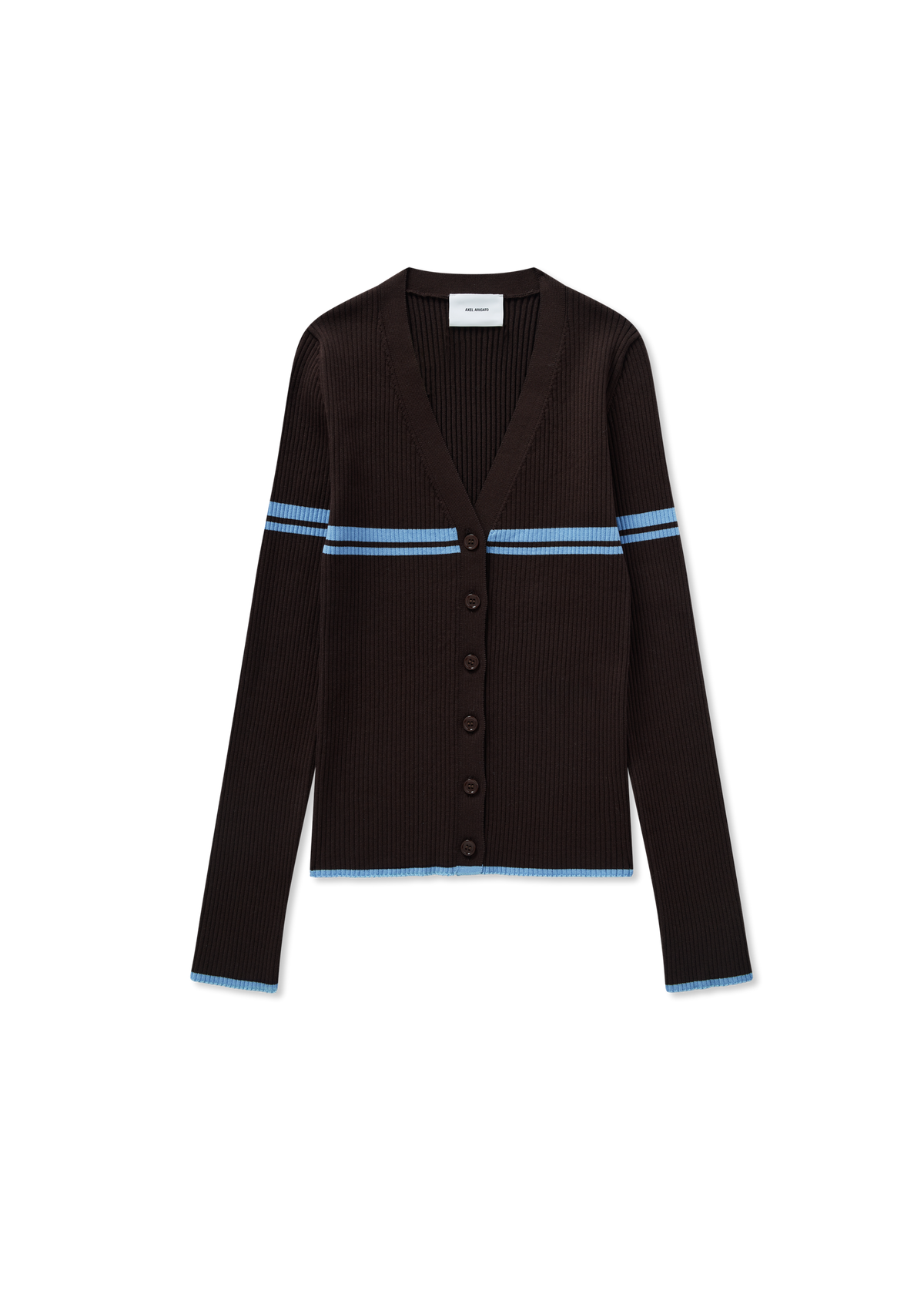 Fleur Cardigan - Dark Brown/Light Blue - image 1